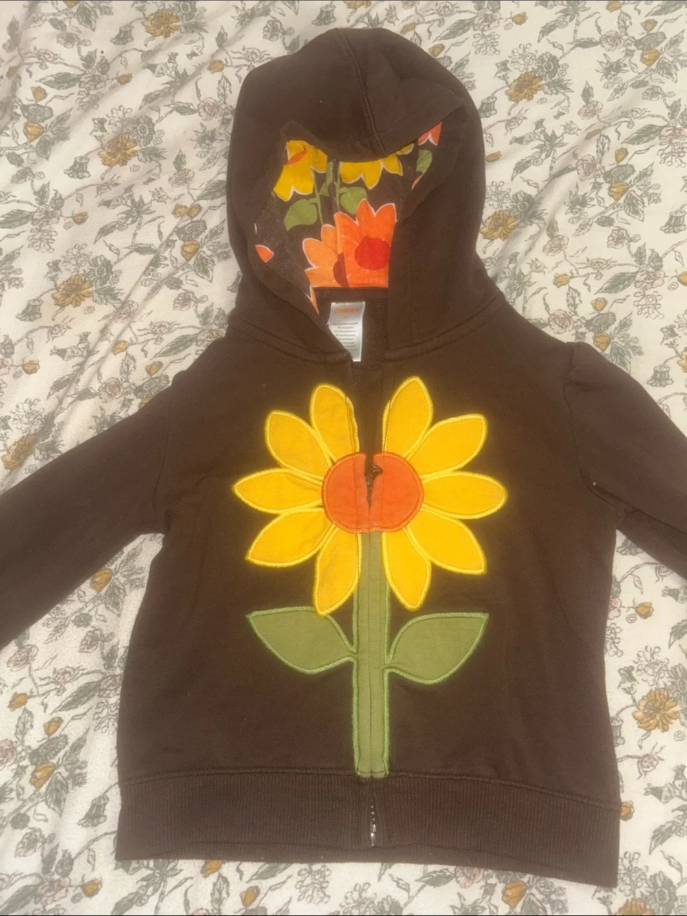 vintage Gymboree fall kids sunflower zip up